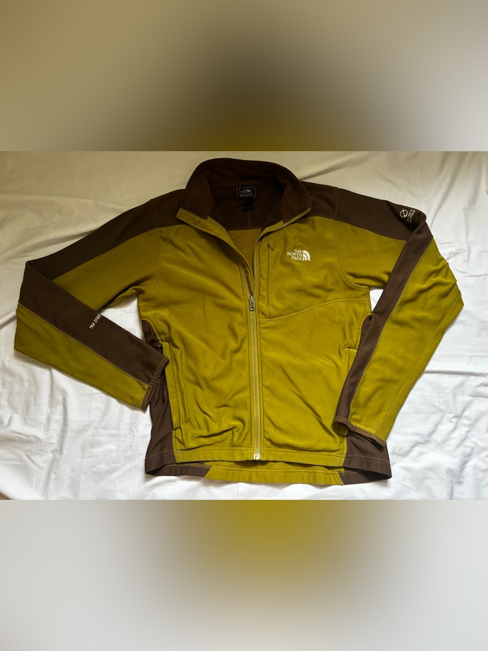 Mens The North Face Jacket Flight Series TKA in Chartreuse and Brown Sz M